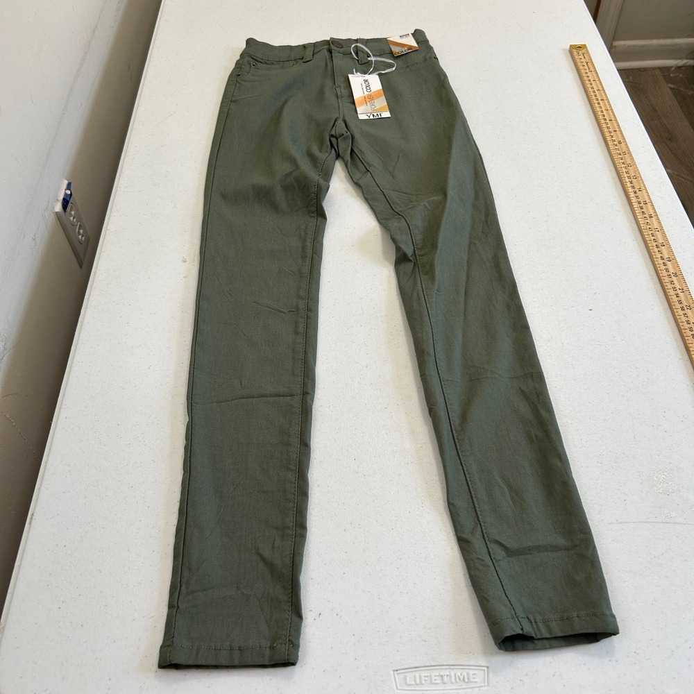 YMI Forever Color Olive Green Mid Rise Skinny Pants Size Medium NWT